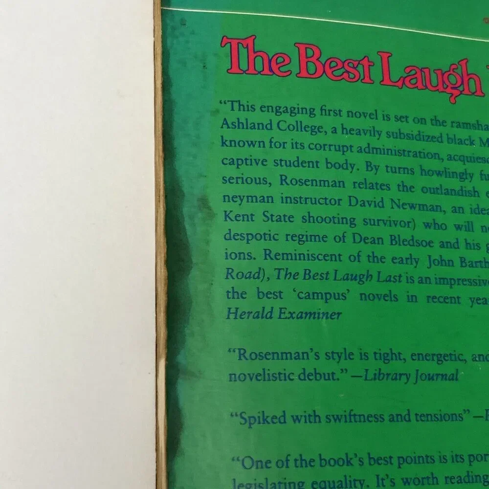 The Best Laugh Last: A Novel - Paperback – 1981 by John‎ B. Rosenman RARE